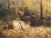 Forest landscape with a deer unknow artist
